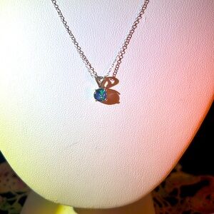 Beautiful blue opal pendant 925 sterling silver